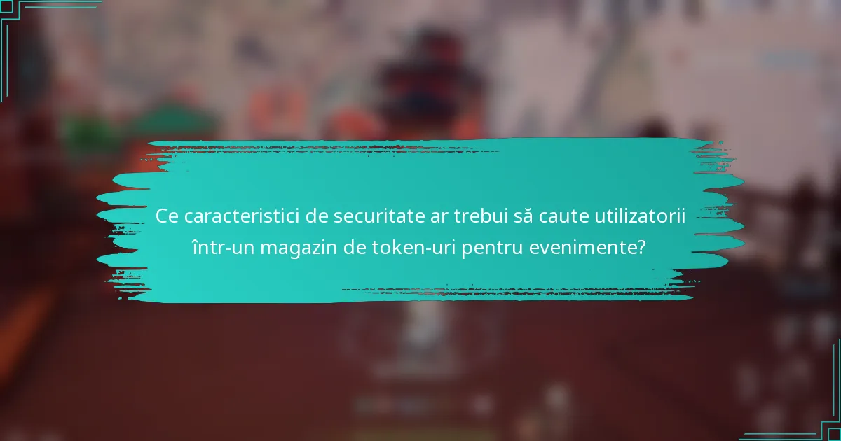 Ce caracteristici de securitate ar trebui să caute utilizatorii într-un magazin de token-uri pentru evenimente?