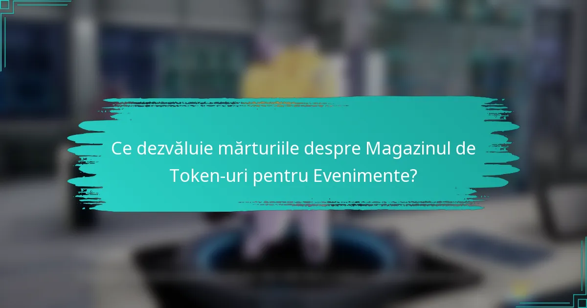 Ce dezvăluie mărturiile despre Magazinul de Token-uri pentru Evenimente?