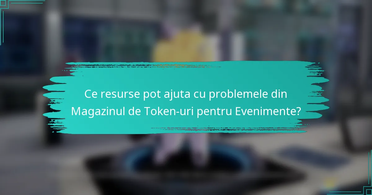 Ce resurse pot ajuta cu problemele din Magazinul de Token-uri pentru Evenimente?