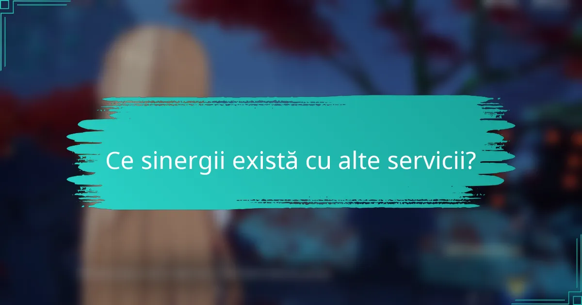Ce sinergii există cu alte servicii?