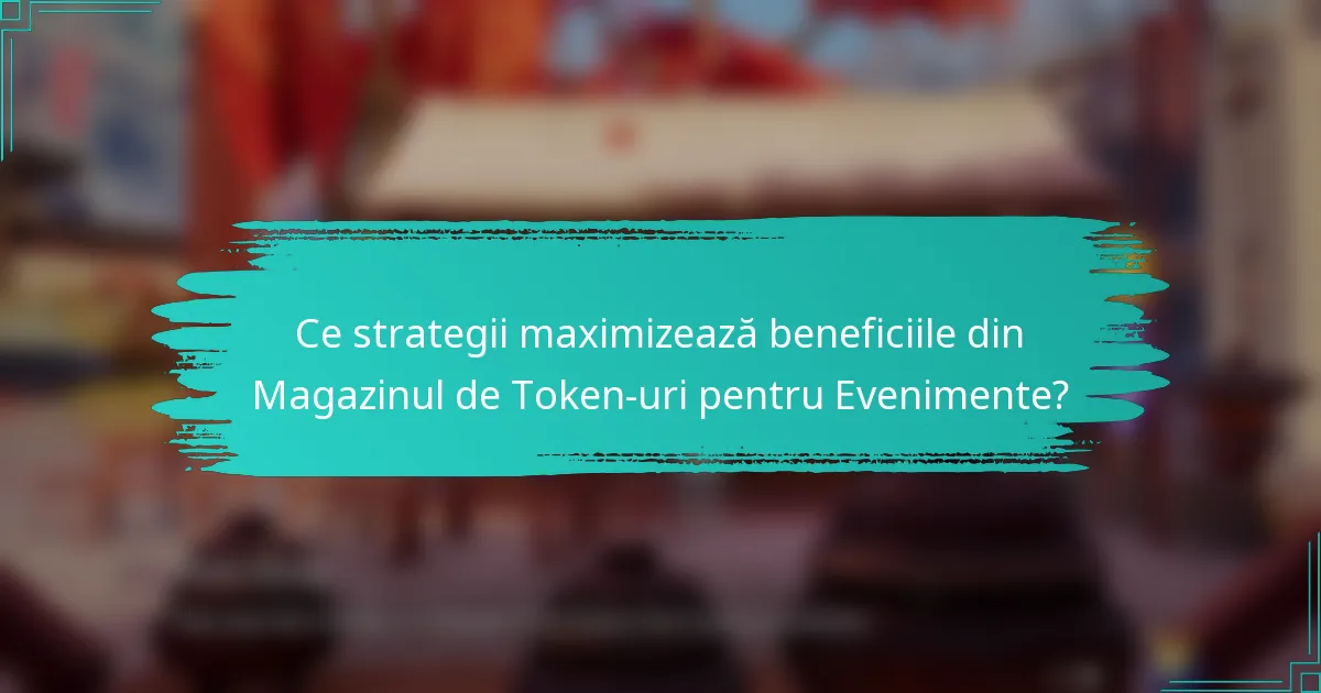 Ce strategii maximizează beneficiile din Magazinul de Token-uri pentru Evenimente?