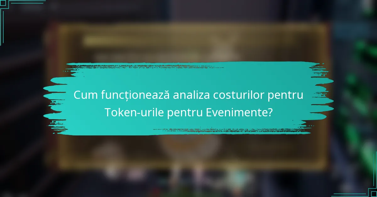 Cum funcționează analiza costurilor pentru Token-urile pentru Evenimente?
