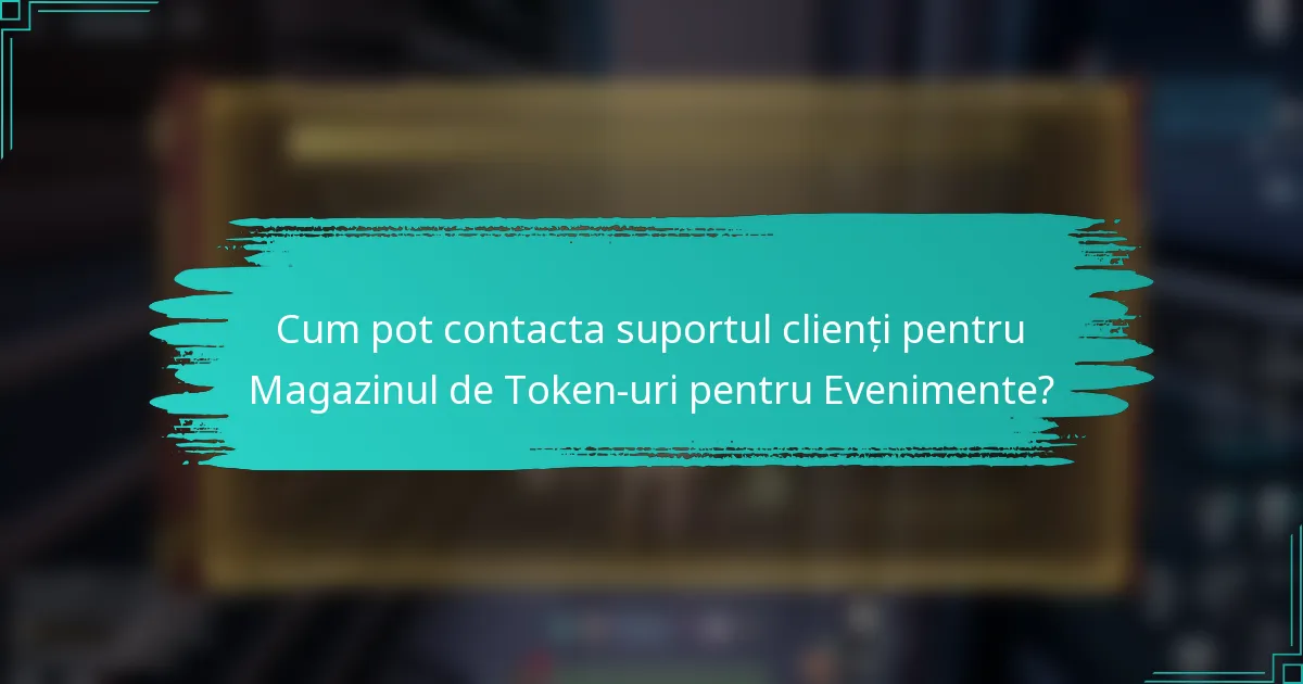 Cum pot contacta suportul clienți pentru Magazinul de Token-uri pentru Evenimente?