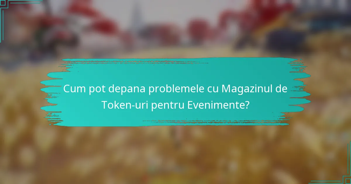 Cum pot depana problemele cu Magazinul de Token-uri pentru Evenimente?